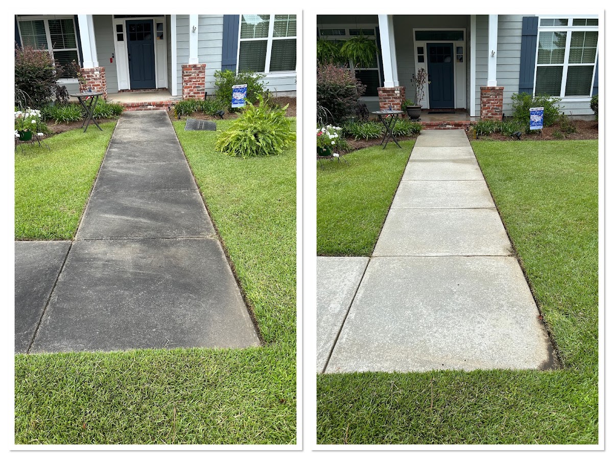 Front walkway before and after